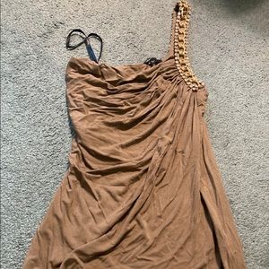 Sky, cold Euro cut one strap tank top.